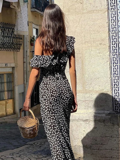 Tikina - Long dress with floral print