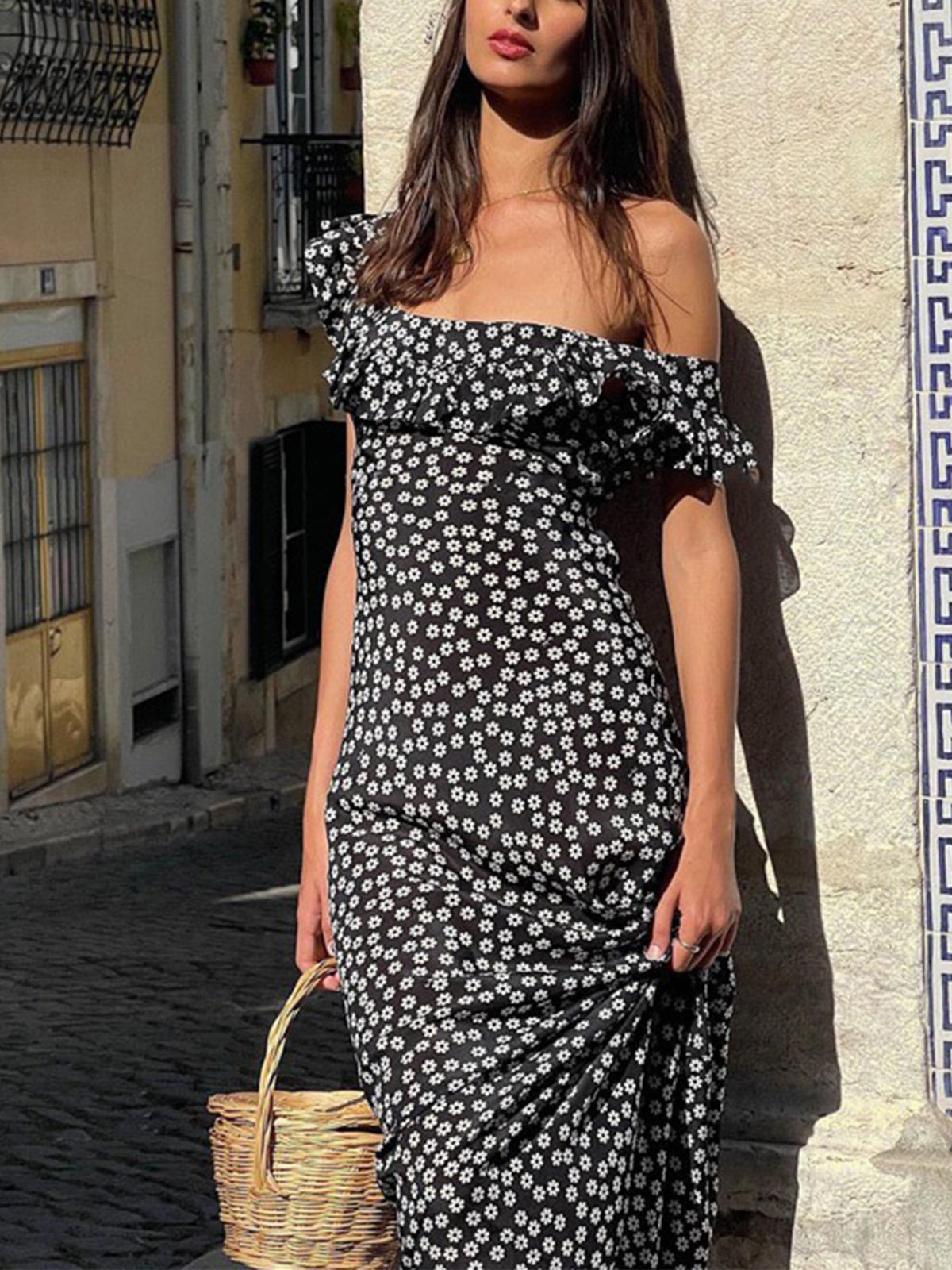 Tikina - Long dress with floral print