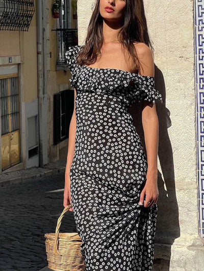 Tikina - Long dress with floral print