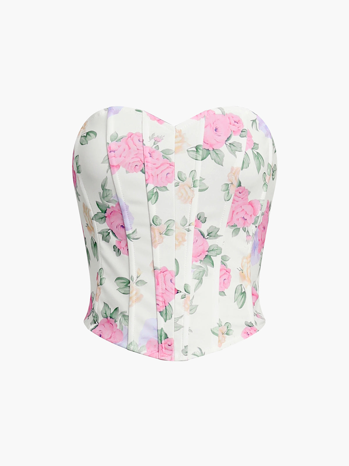 Women's Floral Strapless Corset Top - Elodie