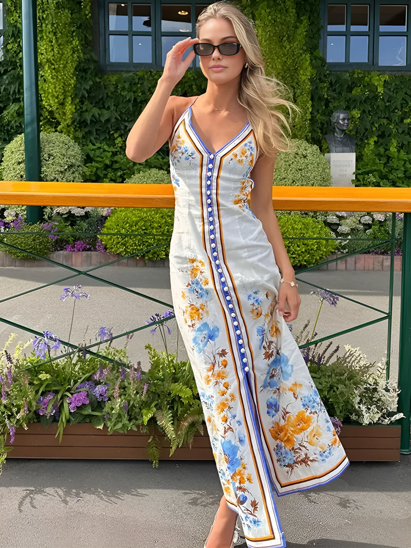 Keira - Casual Floral Printed Halter Long Dress