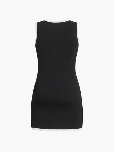 Victoria - Multi Pocket Button Sleeveless Short Sweater Dress