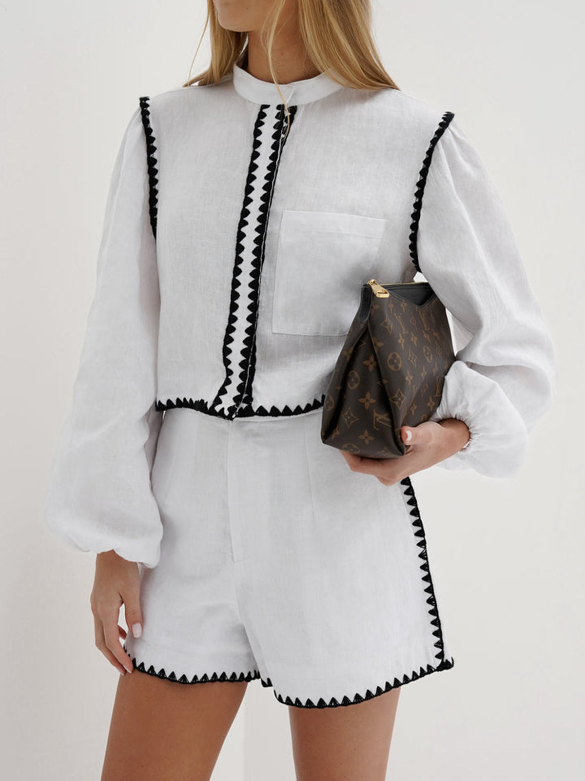 Lu - Contrast shorts set