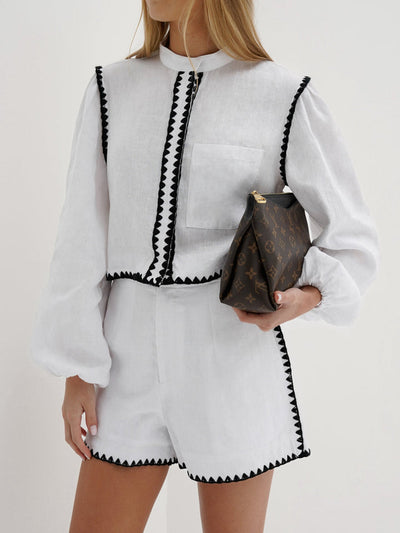 Lu - Contrast shorts set