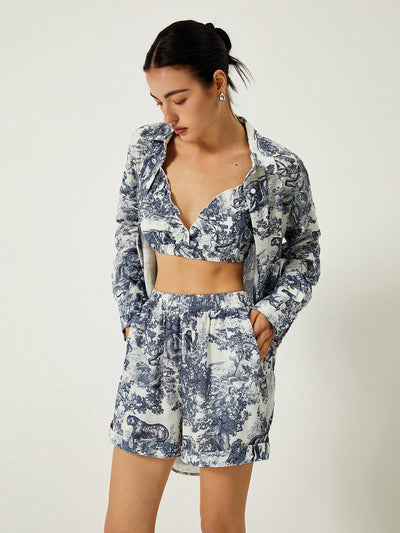 Gilda - Floral Print Three Piece Shorts Set