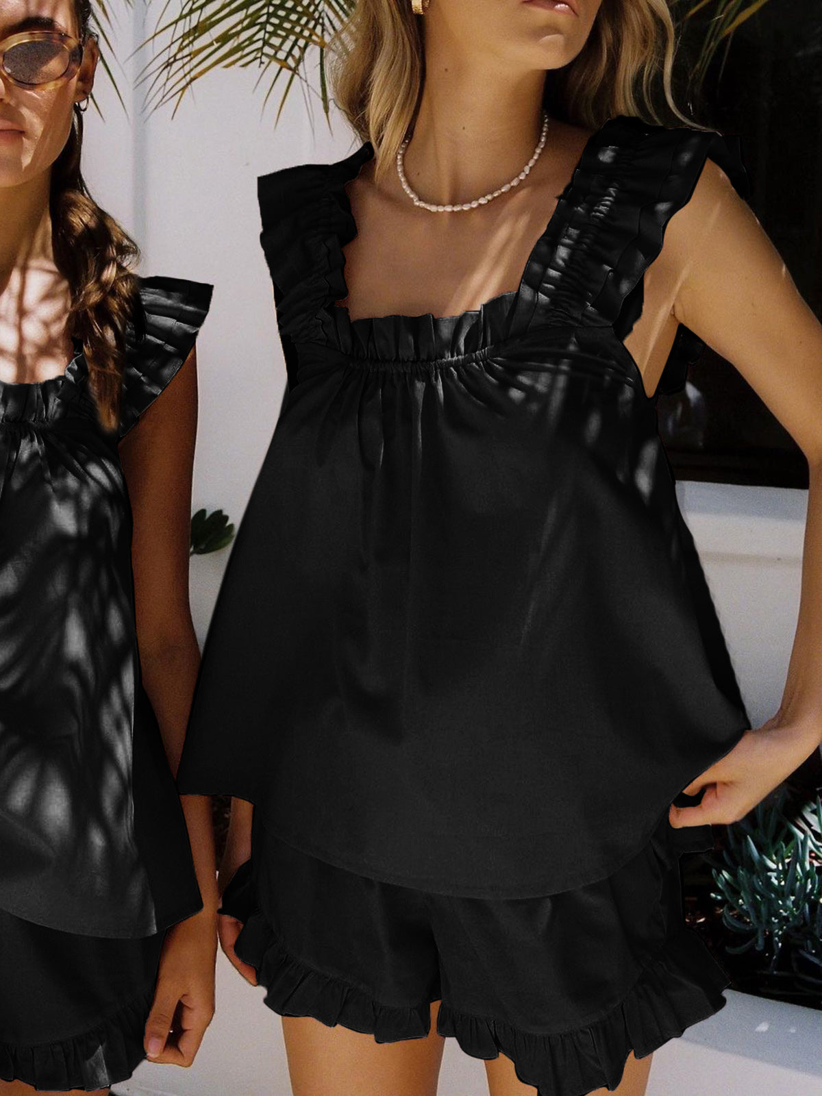 Micaela - Boho Ruffle Shorts Set