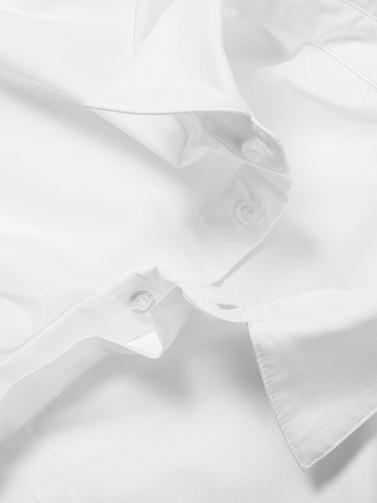 Blouse - Women - Cropped Button-Up with Oversized Sleeves - White Poplin - Amara