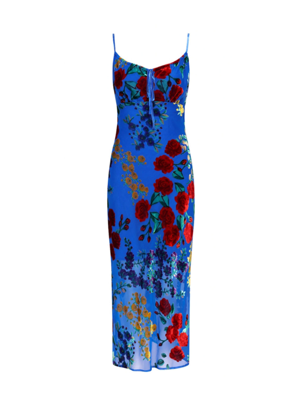 Paige - Printed Spaghetti Strap Midi Dress