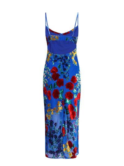 Paige - Printed Spaghetti Strap Midi Dress