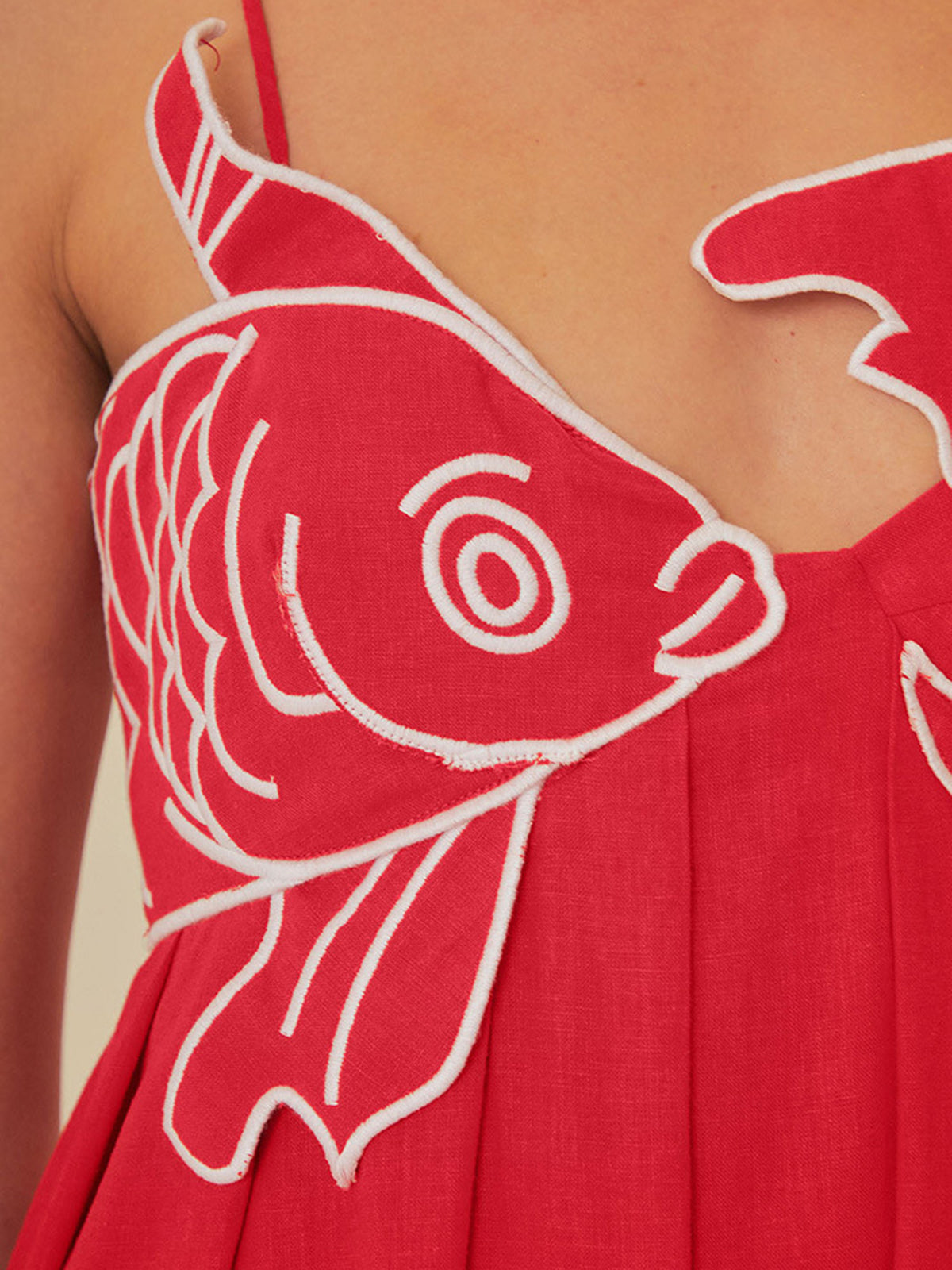 Scarlett - Embroidered Fish Semi-Sheer Dress