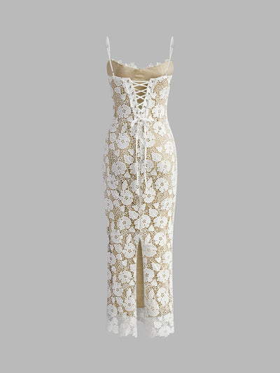 Cami - Semi-Sheer Double Layer Lace Dress