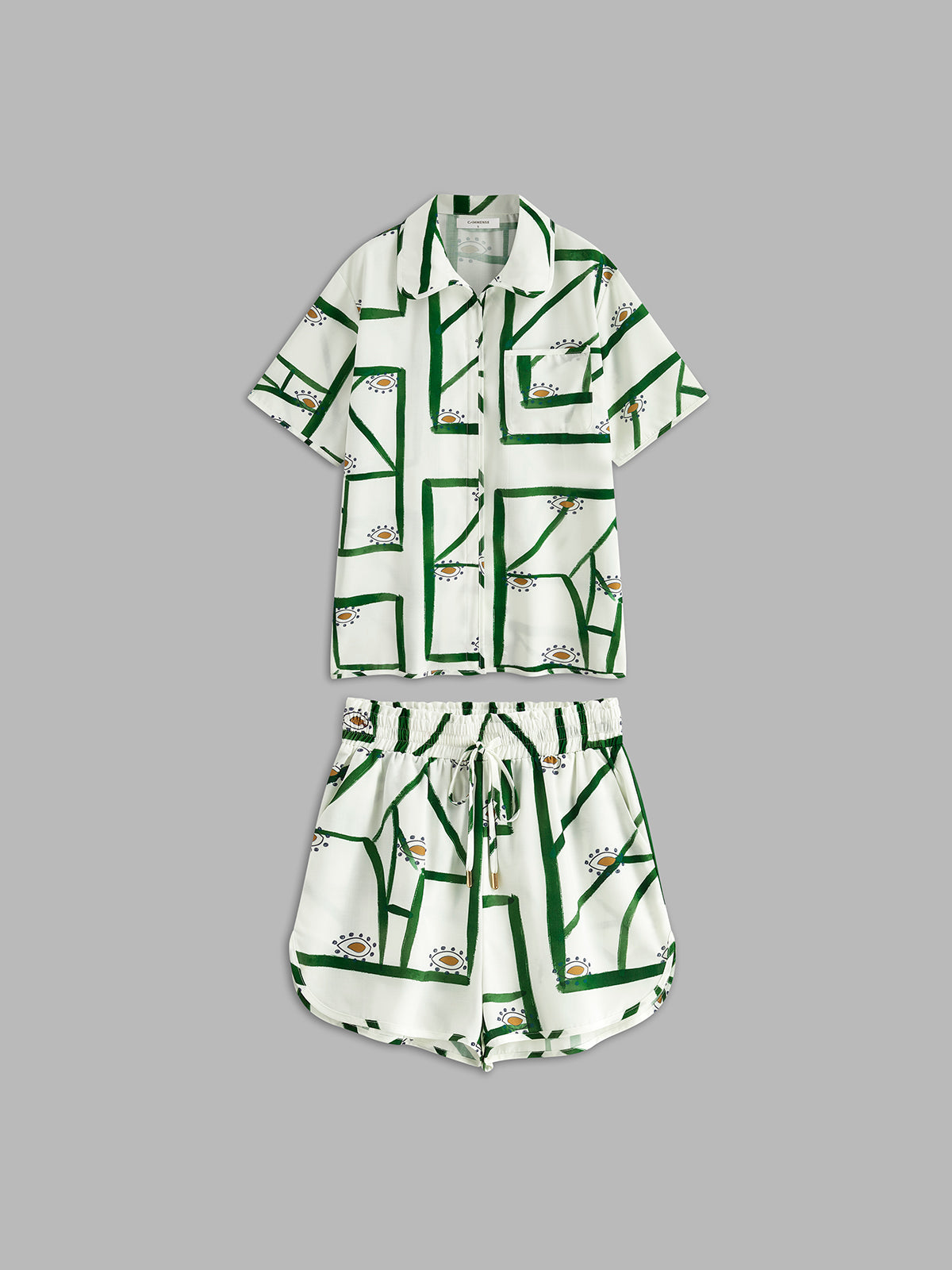 Julia - Print Drawstring Shorts Set