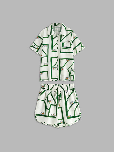 Julia - Print Drawstring Shorts Set