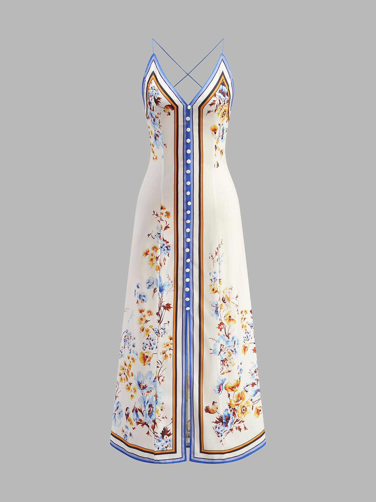 Keira - Casual Floral Printed Halter Long Dress