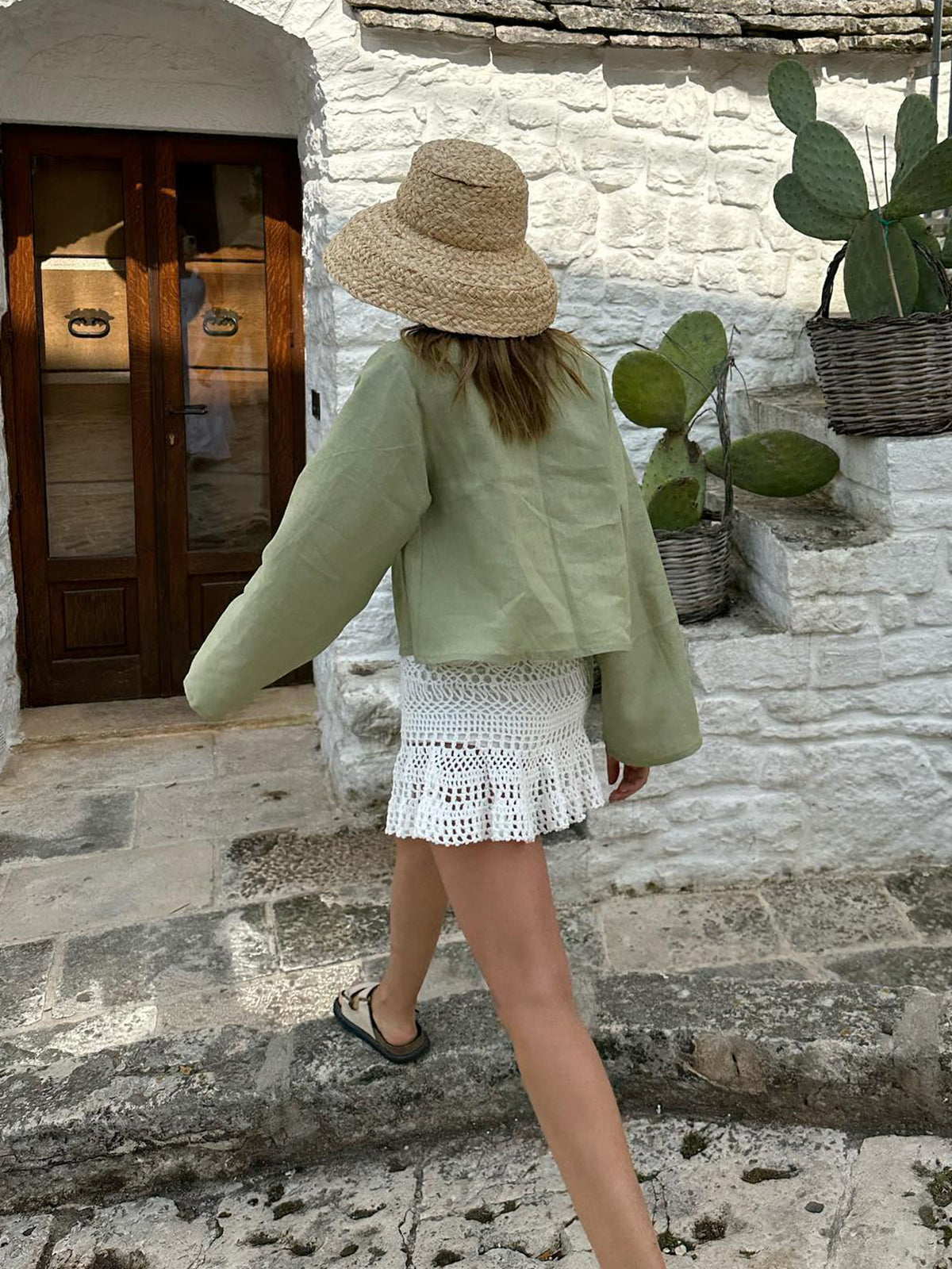 Women's Long Sleeve Linen Blouse - Noa