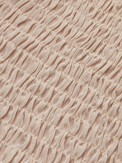 Semi-Sheer Chiffon Ruffle Backless Top