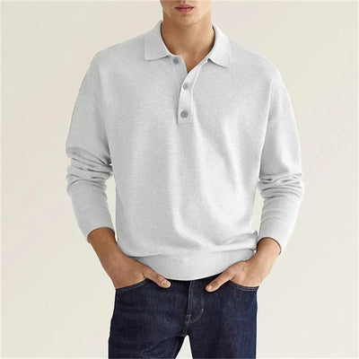 Classic long-sleeved polo shirt for men