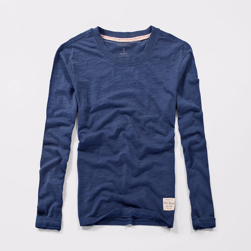 Men's Long Sleeve Cotton Crew Neck T-Shirt - Luva