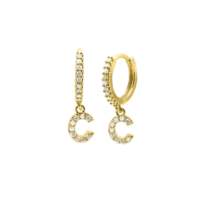 Shiny Letter earrings 18K gold-plated