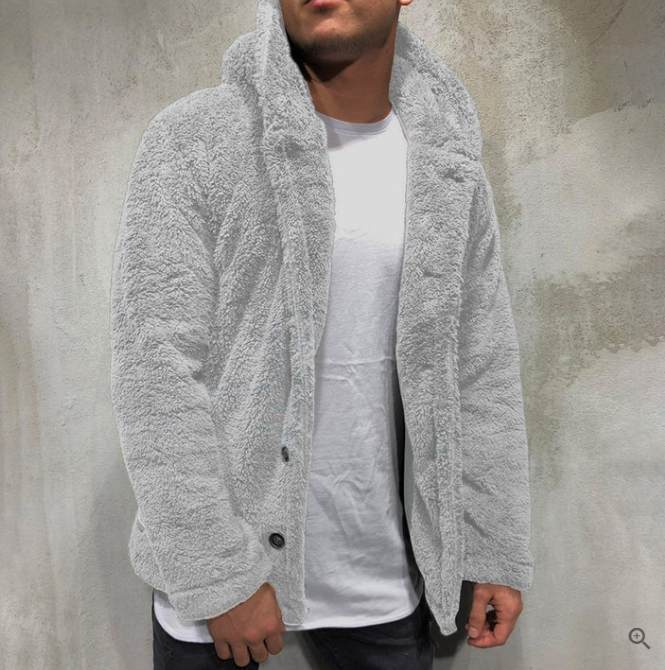 Warm fleece hoodie for men