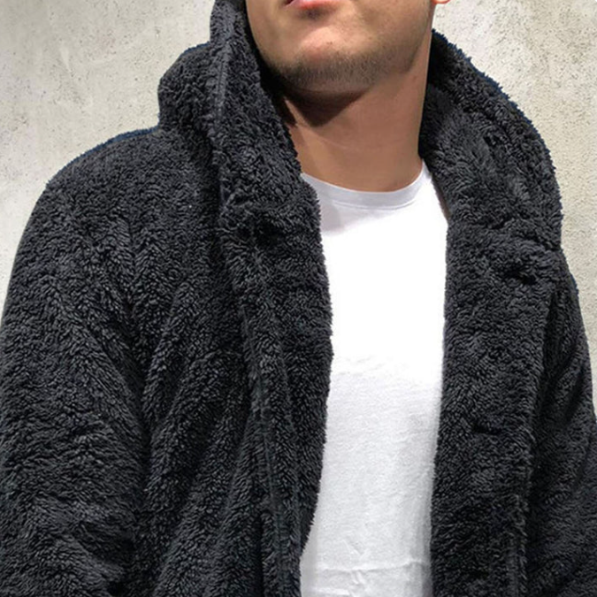 Warm fleece hoodie for men