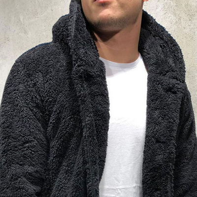 Warm fleece hoodie for men