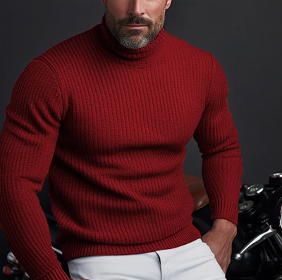 High-quality men's designer turtleneck jumper