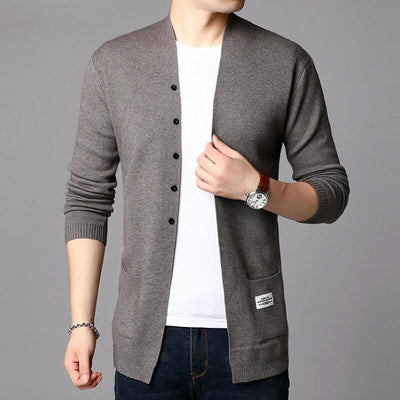 Cardigan - Men - Fine Knit Button-Up with Ribbed Cuffs - Elias