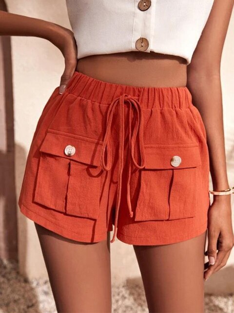 ALISHA - Casual cargo shorts with elasticated waist