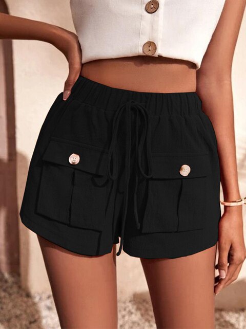 ALISHA - Casual cargo shorts with elasticated waist