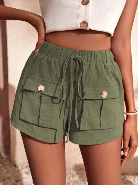 ALISHA - Casual cargo shorts with elasticated waist