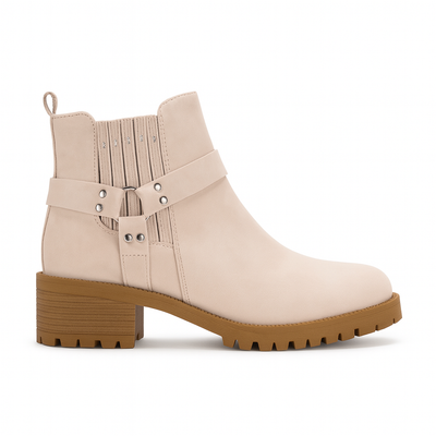 Women's medium heel ankle boots with buckle - Narella