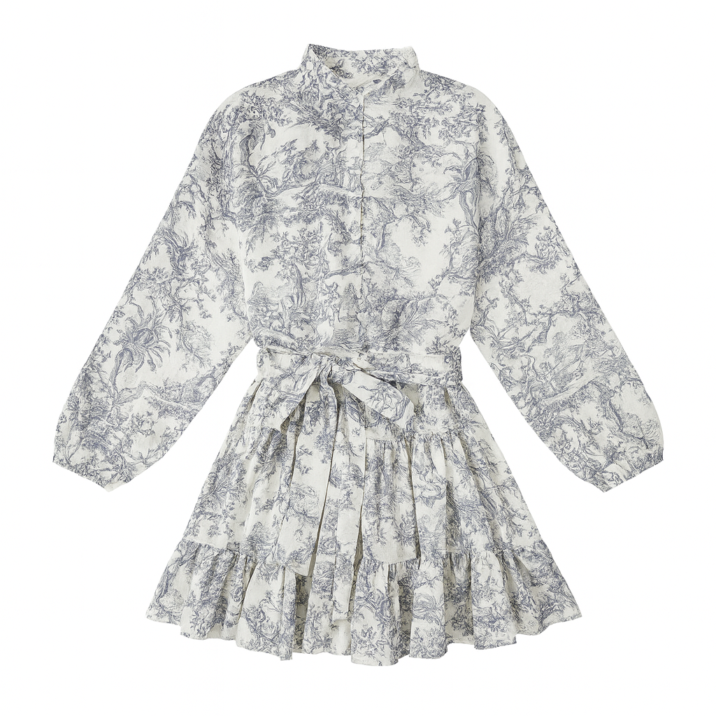 Printed dress with puffed sleeves - Rapinha