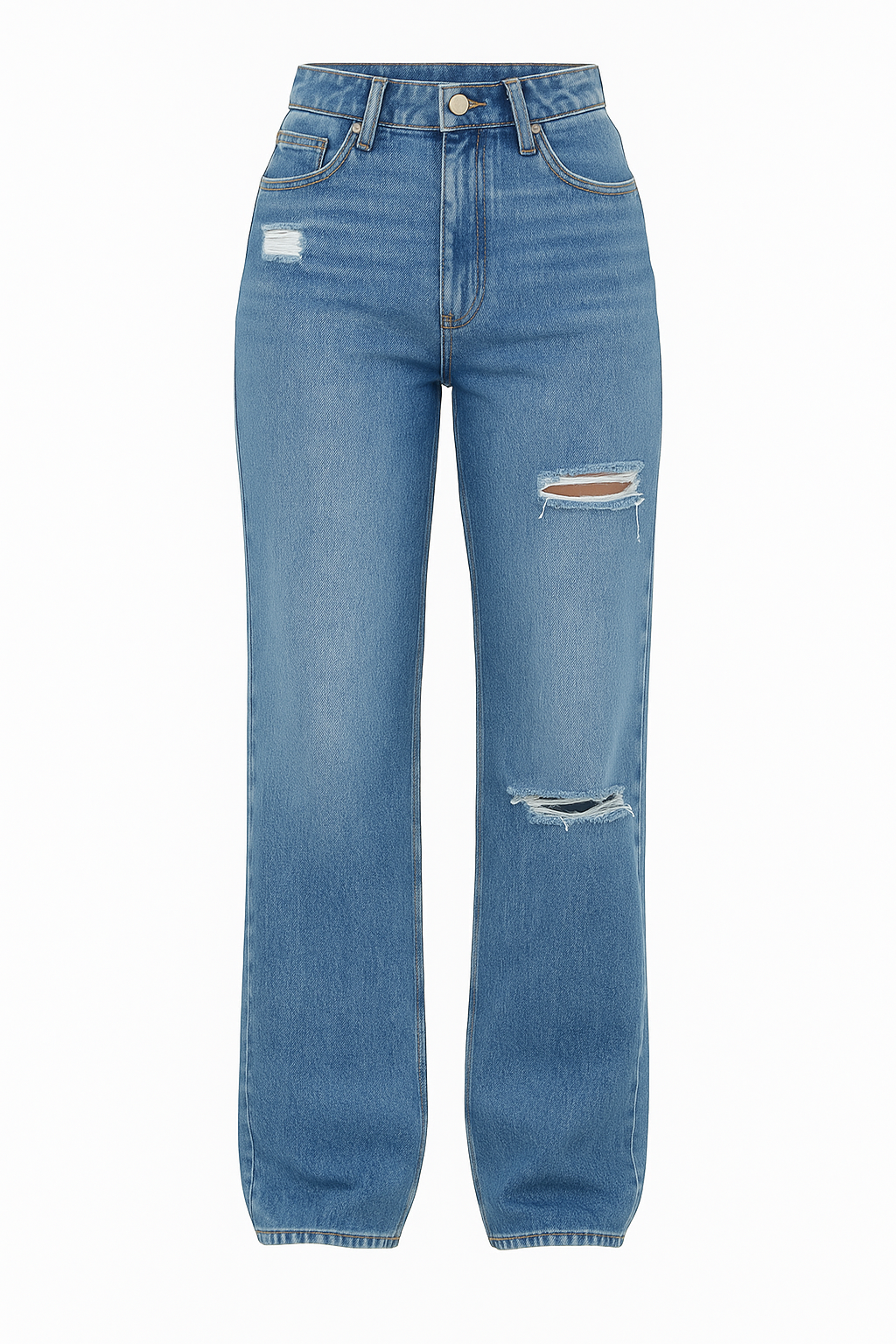 Women's ripped straight jeans - Mailyn