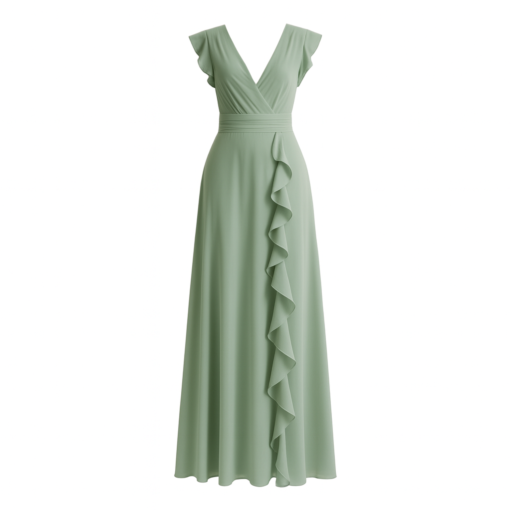 Ruffled long dress woman - Isolda