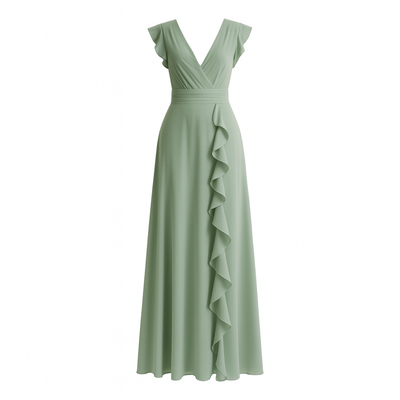 Ruffled long dress woman - Isolda