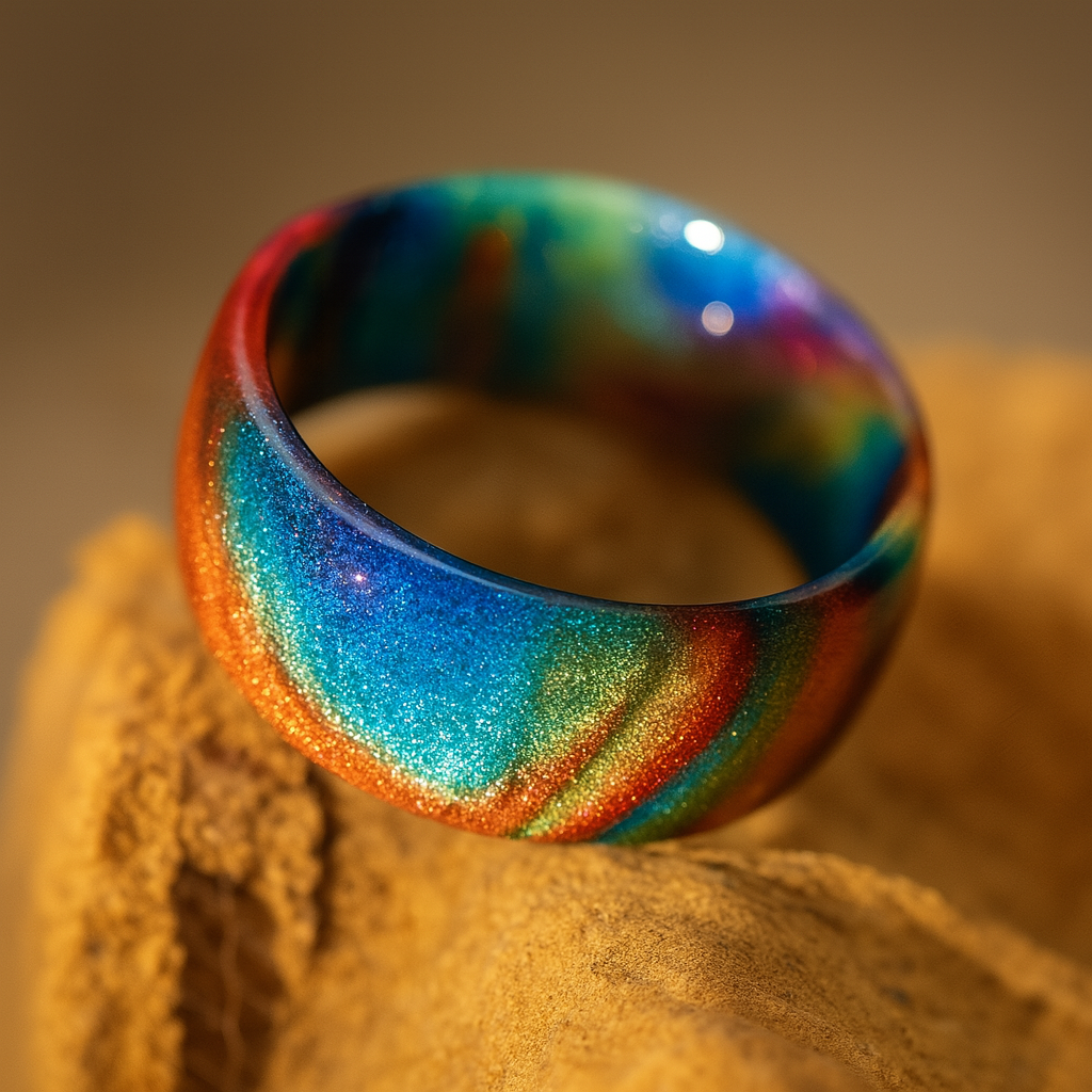 Women's Multicolor Resin Statement Ring Vintage Style - Ailani