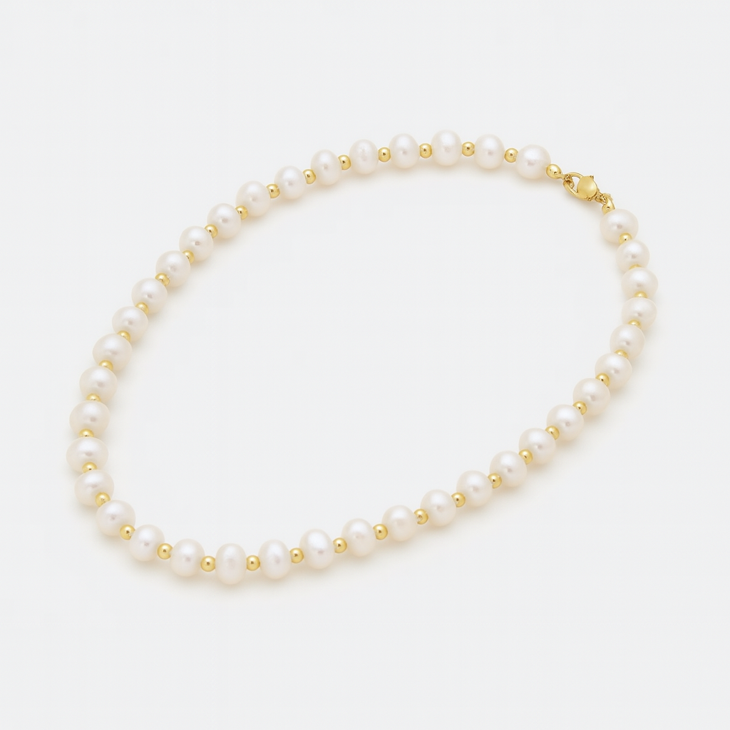 Calienne freshwater pearl necklace with charm