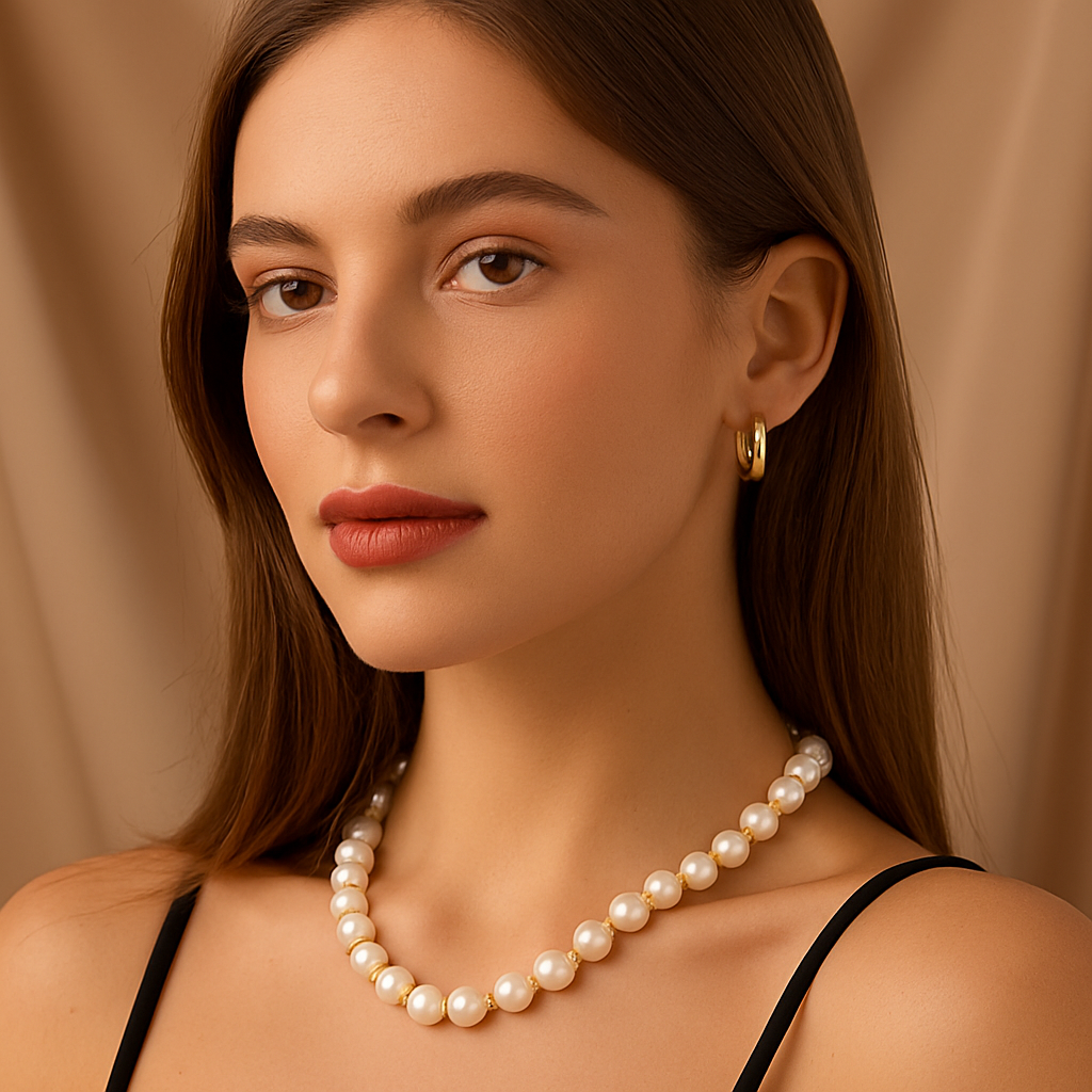 Calienne freshwater pearl necklace with charm
