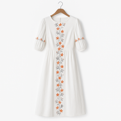Cotton dress with three-quarter sleeves - Carmona
