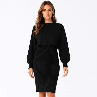Knitted dress with two-piece effect - Karine