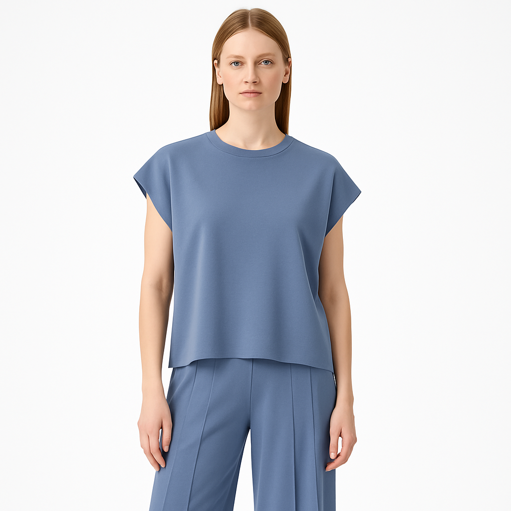 Fluid sleeveless top and pleated pants set - Oriane