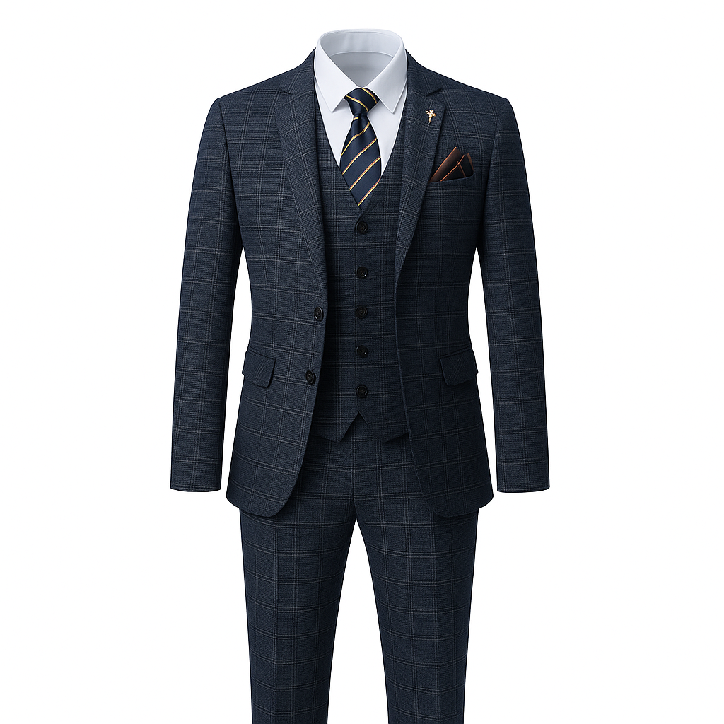 Men's suit with plaid pattern - Silvano