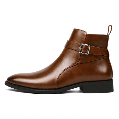 Men's synthetic leather ankle boots with side buckle - Sergio