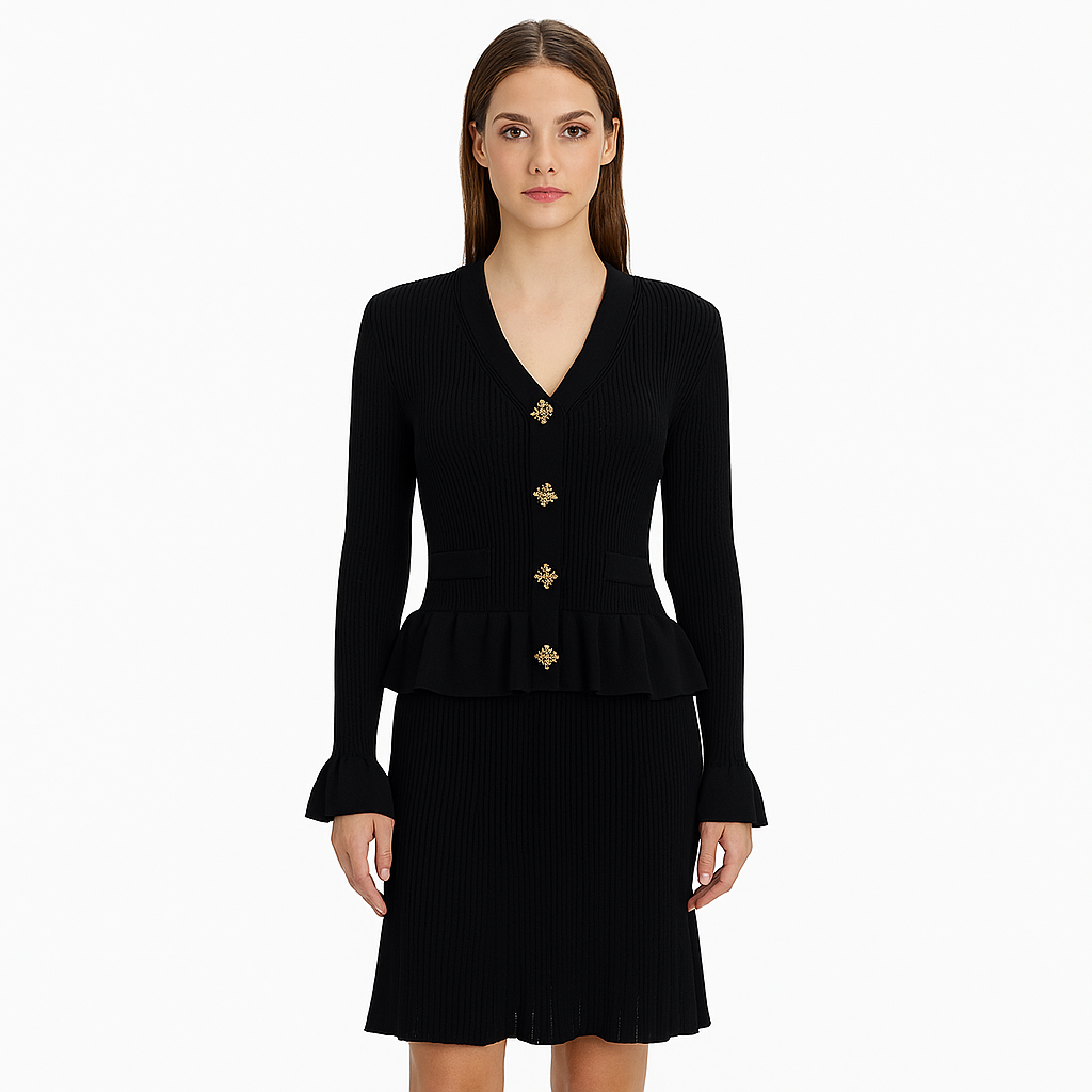 Knit dress with jewel buttons - Mireille