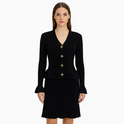 Knit dress with jewel buttons - Mireille