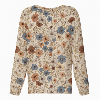 Casual long sleeve floral print blouse - Lorine