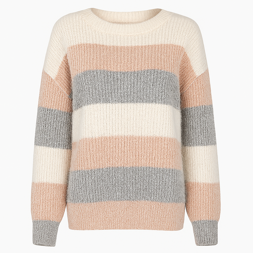Chunky knit sweater with wide stripes - Maelis