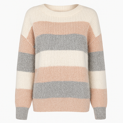 Chunky knit sweater with wide stripes - Maelis