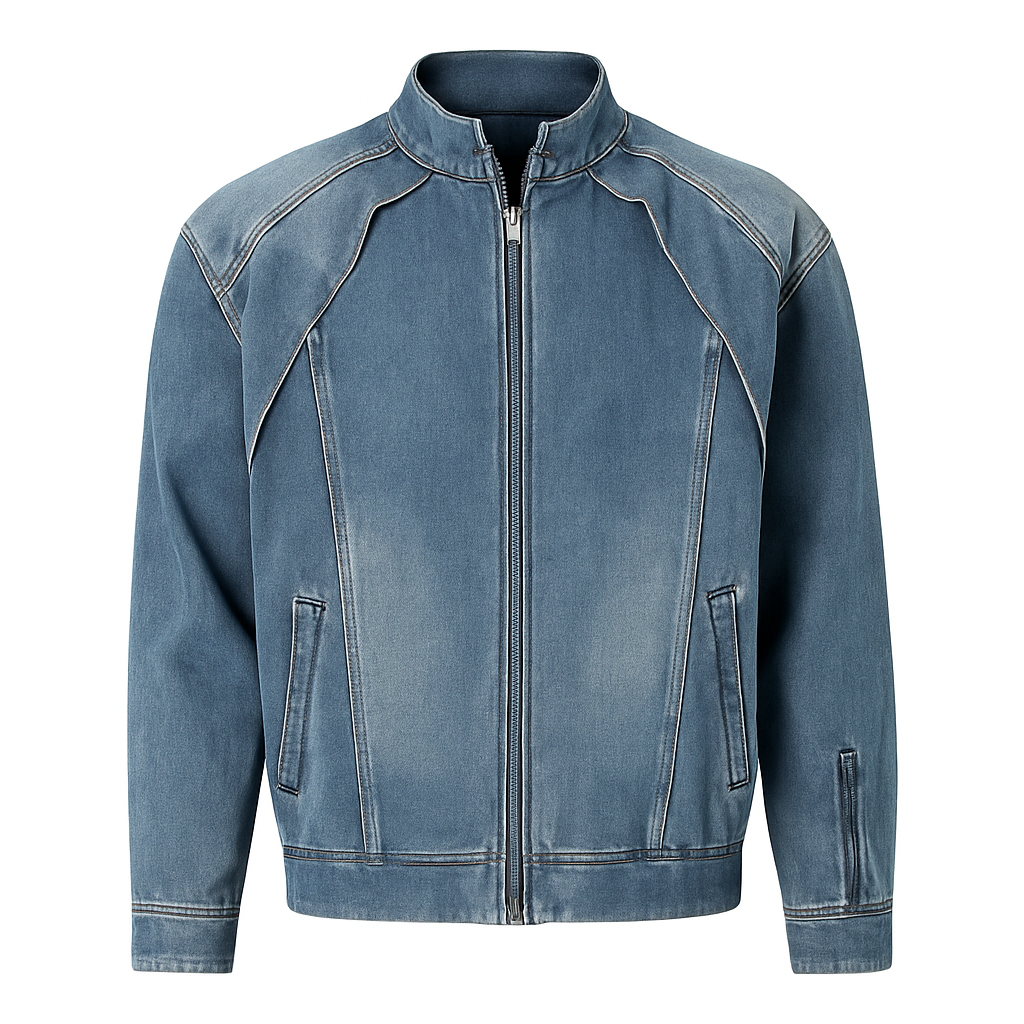 Men's denim jacket washed effect - Partew
